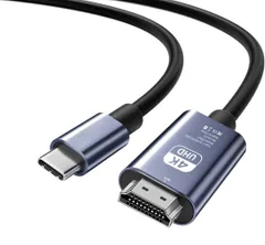 ★HDMI Type-C to HDMI ケーブル 1.8m【4K@60Hz HDR対応 音声同期】USB CタイプC HDMI変換ケーブル スマホとテレビをつなぐケーブル