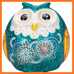 【新品】 九谷焼 ふくろう 置物 開運 厄除け 高さ7.5cm 2.5号 緑青盛 K9-1686 0