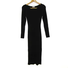 リゼクシー ロングワンピース トップス 長袖 リブニット レディース Mサイズ ブラック RESEXXY 【中古】