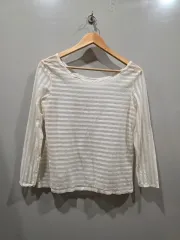 バナナリパブリック ストライプ シースルー ブラウス