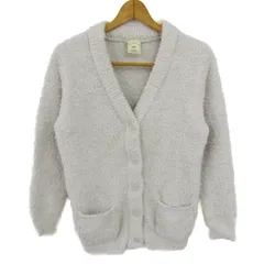 ジェラートピケ カーディガン トップス 長袖 Vネック レディース Fサイズ ホワイト gelato pique 【中古】