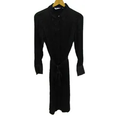 ザラ シャツワンピース トップス 長袖 レディース Sサイズ ブラック ZARA 【中古】