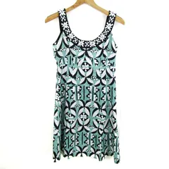ナネットレポー チュニック シャツ トップス ノースリーブ 大きいサイズ レディース 4サイズ 緑×白×黒 nanette lepore 【中古】のサムネイル