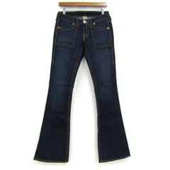 トゥルーレリジョン デニムパンツ ボトムス フレア ジーンズ USA製 レディース 26サイズ ネイビー TRUE RELIGION 【中古】
