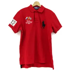 ポロバイラルフローレン ポロシャツ トップス 半袖 カスタムフィット ビッグポニー メンズ Lサイズ レッド Polo by Ralph Lauren 【中古】