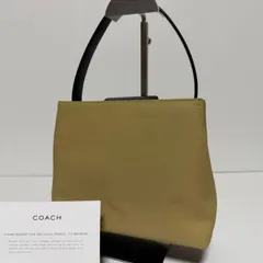 COACH コーチ ハンドバッグ 手提げ ベージュ ブラック ロゴプレート メタルチャーム B447