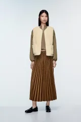 ZARA 3046/845 フェイクファー クロップド ベスト シープスキン フリース XS