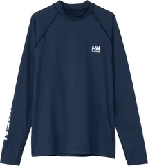 ヘリーハンセン Helly Hansen マリン L/S Letter Rashguard メンズ レディース ラッシュガード プルオーバー 日焼け対策 UV 紫外線カット 海水浴 プール 学校 水泳  HE82637 ON オーシャンネイビー