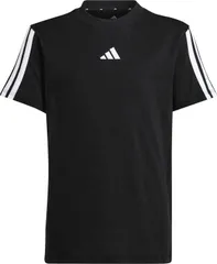 アディダス adidas エッセンシャルズ 半袖Tシャツ キッズ ショートスリーブ 子供 ジュニア レギュラーフィット クルーネック トップス ウェア おでかけ トレーニング  KRG92 JD6487 ブラック/ホワイト