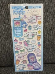 平成はっぴーフォン シナモロール ぷっくりシール Sanrio サンリオ シナモン 立体 クリアシール 平成レトロ