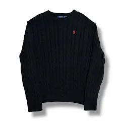 POLO Ralph Lauren ブラック ケーブル コットン ニット