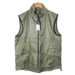 ユニクロ UNIQLO オールドユニクロ タグ付き ベスト ジレ ジップアップ 裏メッシュ スタンドカラー L オリーブ /X