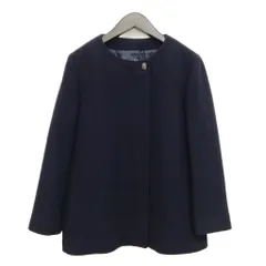 アーペーセー A.P.C. ショート丈 ノーカラーコート ノーカラージャケット 34 ネイビーのサムネイル
