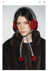 ザラ ハート ポンポン ニット イヤーマフ