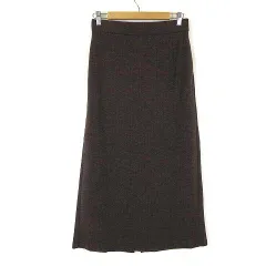 ジーユー GU ブラッシュド リブ ナロー ロング スカート XL 茶 ブラウン 大きいサイズ