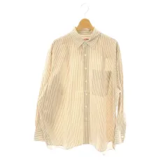 スピック&スパン Spick&Span 24SS コットンブロードワイドスクエアシャツ ストライプ F ベージュ ホワイト /ES ■OS