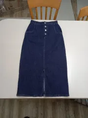 ZARA ストレッチ デニム ロング丈スカート インディゴデニム 26-606