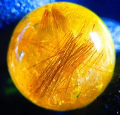 超金運上昇★天然水晶★ルチルクォーツ ★台付き★丸玉19mm★tｋ4253