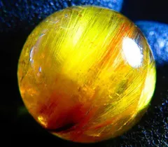 超金運上昇★天然水晶★ルチルクォーツ ★台付き★丸玉19mm★tｋ4237