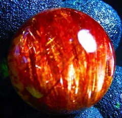 超金運上昇★天然水晶★ルチルクォーツ ★台付き★丸玉20mm★tｋ4322