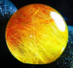 超金運上昇★天然水晶★ルチルクォーツ ★台付き★丸玉19mm★tｋ4239