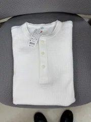 ユニクロ ワッフル ヘンリーネック Tシャツ M