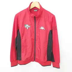 カッパ kappa ゴルフ ジャケット スポーツウエア ジャージ スタンドカラー 配色 ジップアップ 刺繡 ワッペン 長袖 チェック 赤 黒 白 緑 レッド ブラック ホワイト グリーン LL