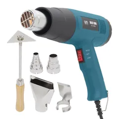 多用途ホットガン 熱処理加工 工業用ドライヤー ノズル4種類付属 DIY 三角スクレーパー付属 最大500度 ステッカー剥がし 2段階切換 1300W (マリンブルー) 超強力 ホットガン A47BL ヒートガン WEIMALL
