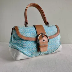 Coach Y2K Blue Soho Flap Top Handle Handbag Vintage