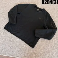 XXL ナイキ テック フリース クルー トップ ブラック スウェット 0204(3)