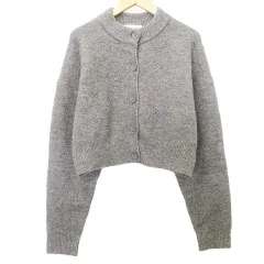 ザラ ZARA クロップド丈 ニット ショート セーター M グレー