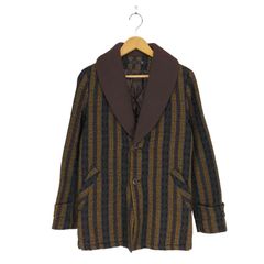 RE ゴシックロングジャケットコートフロッキー総柄ヴィンテージ柄 