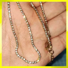 テニスチェーン リンクチェーン ジルコニア CZダイヤモンド クリスチャンジュエリー ブリンブリン ギラギラ 金 ゴールド ストリート ヒップホップ レディース メンズ ユニセックス 2mm 45cm~50cmで調整可能 新品未使用品