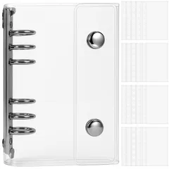 ミニ A6サイズ バインダー 【リフィル×20枚】 クリアバインダー PPシート カードポケット 透明 クリア 手帳 プリ帳 カードスリーブ プラバン 透明シール帳 シール 推し活 バインダー型ノート 女の子 シール帳 コラージュノート 透明カバーの手帳 ポケ