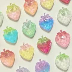 【s020】1セット 9個入り 315円 夜光いちご デコパーツ ホイップ ホイップデコ ハンドメイド 資材 ゆめかわ DIY