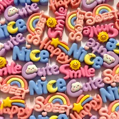 1セット 5個入り 100円 文字パーツ デコパーツ ホイップ ホイップデコ ハンドメイド 資材 ゆめかわ DIY