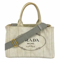 プラダ(Prada) プラダ ハンドバッグ カナパ デニム ブルー  2wayバッグレディース