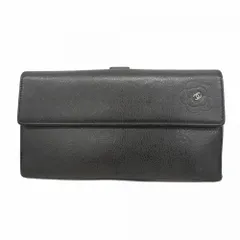 シャネル(Chanel) シャネル 長財布 カメリア レザー ダークグレー レディース