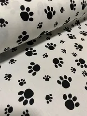 2m 日本製　アニマル柄　コットンツイル　白　生地