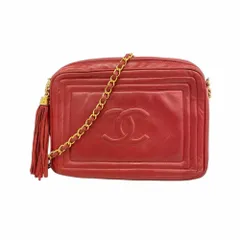 シャネル(Chanel) シャネル ショルダーバッグ 付きチェーンショルダー ラムスキン レッド レディース