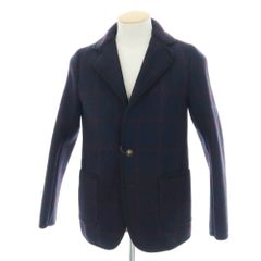 【中古】マッキントッシュ Mackintosh ウール チェック 3B カジュアルジャケット ネイビーxレッド【サイズ36】【メンズ】