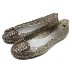 ジミーチュウ JIMMY CHOO ラバー フラット シューズ レイン パンプス マルチカラー グリッター 37 約24cm イタリア製 ☆AA★