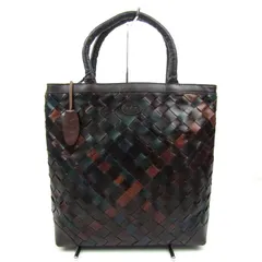 イビサ トートバッグ 編み込み レザー ハンドバッグ 鞄 カバン ブランド レディース ブラウン IBIZA 【中古】