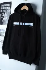 (S) フード付きTシャツ ビックロゴ ブラック 起毛 BLACKPINK ジェニ 空港ファッション-171FC