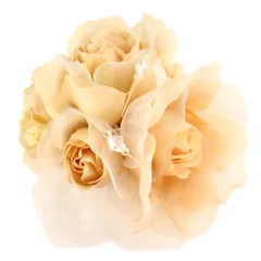 ピン クリップ 2WAY ブローチ フォーマル コサージュ 三つ花ローズ 手作り エレガント [クレインズコレクション] COLLECTION] [CRANES