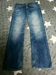 UNIQLO U レギュラー ストレート S002 ヴィンテージウォッシュ デニムパンツ (30)