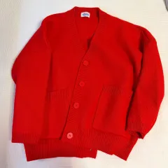 オーバーサイズ レッド ニット カーディガン