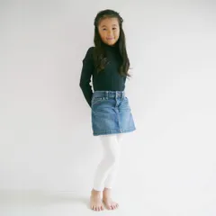 白 / 無地) / スパッツ タイツ 10分丈 レギンス (120cm (綿100 キッズ / 子供 厚手 防寒) リブスパッツ 子供用スパッツ (フィロワ) 女の子 Filloie 子ども