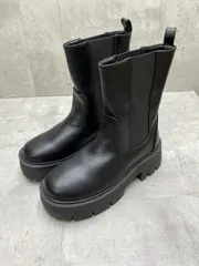 新品 moment+ モーメントプラス 厚底サイドゴア ブーツ sizeLL(24.0-24.5cm相当)/ブラック  ◆■レディース