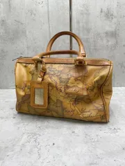 ALVIERO MARTINI アルヴィエロマルティーニ 地図柄 イタリア製 プリマクラッセ ミニボストン バッグ/キャメル ■■レディース